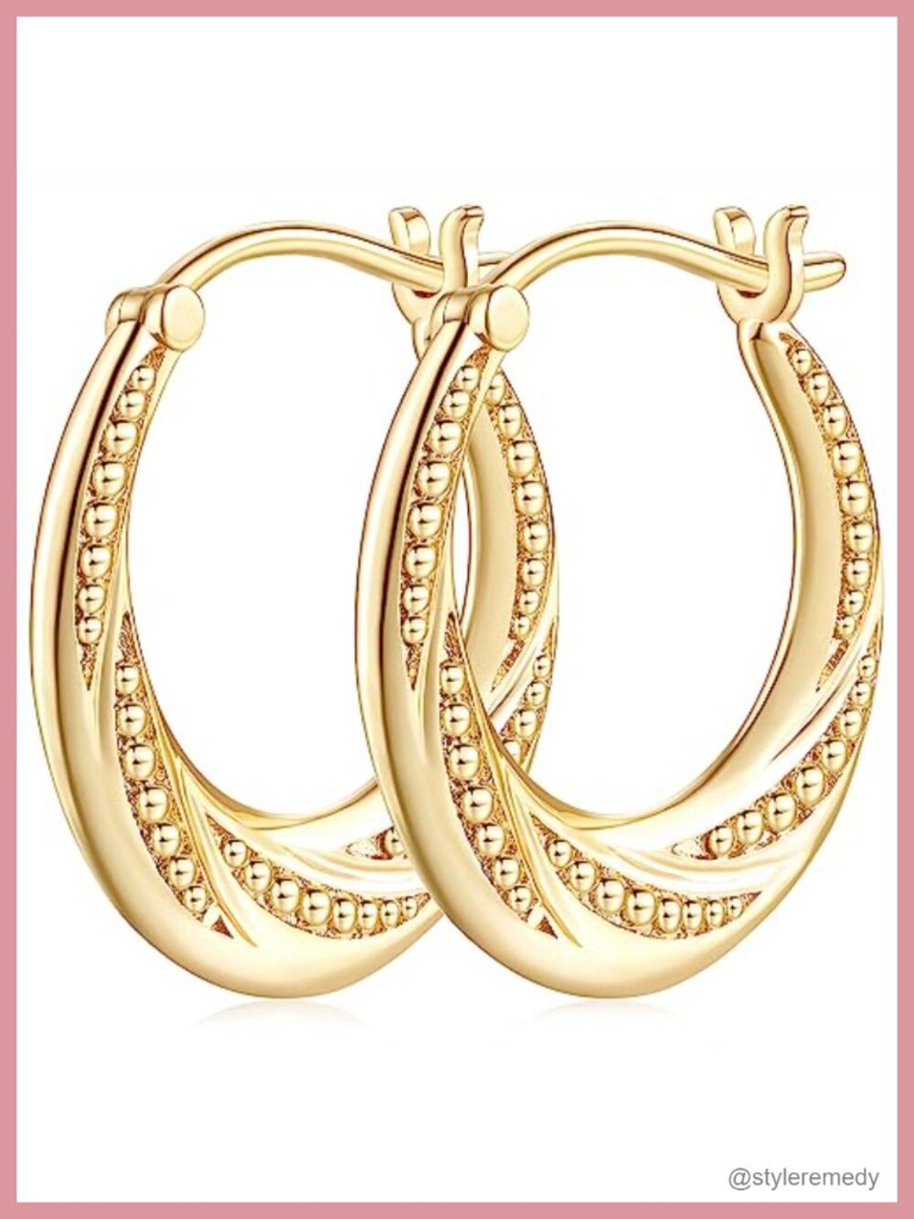 14K Gold Plated Hoop Earrings Lever Back Nickel Free Hypoallergenic